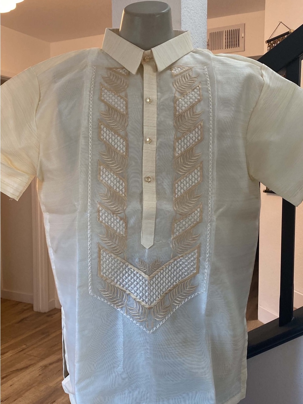 Classic Cream Barong Tagalog Men's Shirt